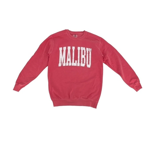 Sunkissed Coconut Pink “MALIBU” Sweatshirt Size Small Women’s - Picture 1 of 4